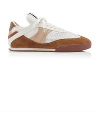 Chloé - Low-Top Leather-Mesh Sneakers - Lyst