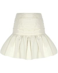 The New Arrivals Ilkyaz Ozel - Lina Ruched Silk-Taffeta Bubble Mini Skirt - Lyst