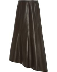 Deveaux Tiana Panelled Faux Leather Skirt - Black
