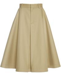 Bottega Veneta - Fine Compact Cotton-Twill A-Line Skirt - Lyst