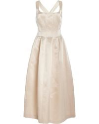 Philosophy Di Lorenzo Serafini - Duchesse Satin Corset Midi Dress - Lyst