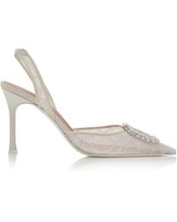 AMINA MUADDI - Camelia Lace Slingback Pumps - Lyst