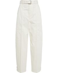 Bottega Veneta - Belted Cotton Barrel Pants - Lyst