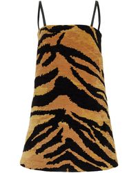 Oscar de la Renta - Chenille Tiger-jacquard Mini Dress - Lyst
