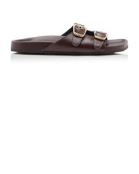 Chloé - Polly Leather Slide Sandals - Lyst