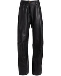 Versace - La Vacanza Leather Straight-Leg Pants - Lyst