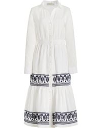 ANDRES OTALORA - Exclusive Mirana Embroidered Linen Midi Dress - Lyst