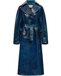 Alaïa - Lacquered Wool-blend Trench Coat - Lyst