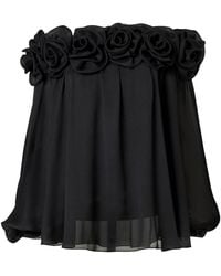 Carolina Herrera - Off-The-Shoulder Silk-Chiffon Top - Lyst