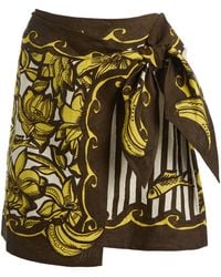 ALÉMAIS - Mona Printed Hemp Mini Sarong Skirt - Lyst
