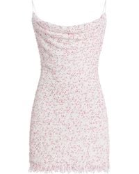 Balmain - Fringed Dotted-Tweed Mini Dress - Lyst