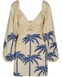 Johanna Ortiz - The Power Of The Sea Printed Cotton-Blend Mini Dress - Lyst