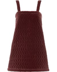 Chloé - Quilted Cotton Velvet Mini Dress - Lyst