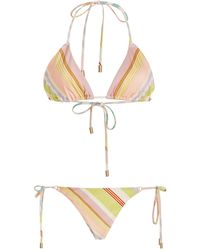 Zimmermann - Halliday Striped Triangle Bikini Set - Lyst