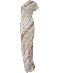 Missoni - One-Shoulder Chevron Knit Maxi Dress - Lyst