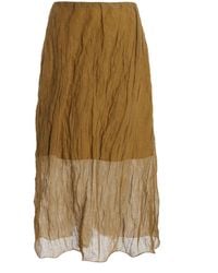 Brandon Maxwell - The James Low-Rise Metallic Organza Midi Skirt - Lyst