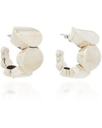 Bottega Veneta - Sterling Silver Hoop Earrings - Lyst