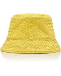 Bottega Veneta Intrecciato Leather Bucket Hat - Yellow