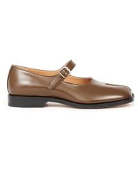 Maison Margiela - Tabi Leather Mary Jane Flats - Lyst