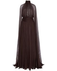Oscar de la Renta - Crinkled Silk Chiffon Caftan - Lyst