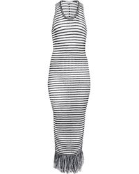 Alaïa - Fringed Knit Midi Dress - Lyst