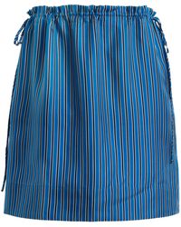 TOTEME - Drawstring Striped Silk Mini Skirt - Lyst