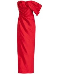 Rachel Gilbert - Marlo Ruched Wool-silk Off-the-shoulder Gown - Lyst