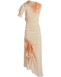 Victoria Beckham - Smocked Sleeveless Silk Maxi Dress - Lyst