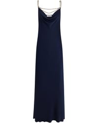Rabanne - Chain-Detailed Satin Maxi Dress - Lyst