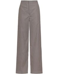 ANDRES OTALORA - Zuri Striped Stretch-Cotton Wide-Leg Pants - Lyst