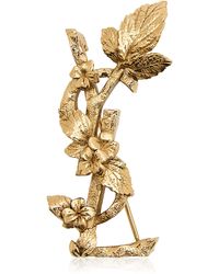 Saint Laurent - Ysl Hydrangea Metal Brooch - Lyst