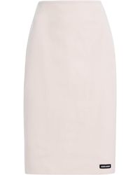 Miu Miu - Cotton-Blend Poplin Midi Skirt - Lyst