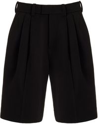 FAVORITE DAUGHTER - The Low Favorite Pleated Twill Wide-leg Knee Shorts - Lyst