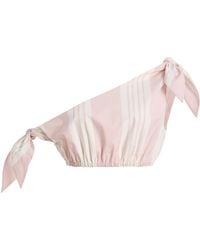Posse - Rosie Striped Cotton Tie Top - Lyst