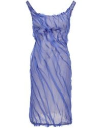 Versace - Draped Silk-Chiffon Midi Dress - Lyst