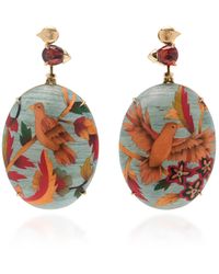 Silvia Furmanovich - The Silk Road Marquetry 18k Yellow Gold And Diamond Earrings - Lyst