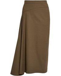 Erdem - Draped Wool Midi Skirt - Lyst