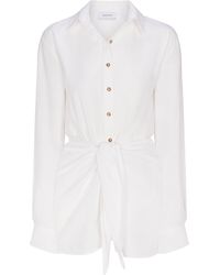 Anemos - The La Button-Down Mini Wrap Dress - Lyst