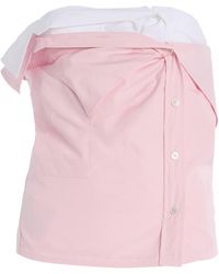 Miu Miu - Cotton Poplin Bustier Top - Lyst