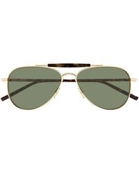 Saint Laurent - Aviator-frame Metal Sunglasses - Lyst