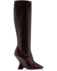Dries Van Noten - Wedge Leather Boots - Lyst