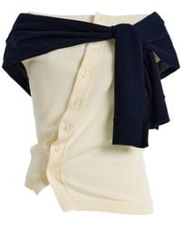 JW Anderson - Off-shoulder Wool Tank Top - Lyst