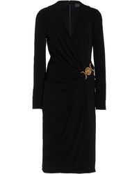 Versace - Medusa Jersey Midi Wrap Dress - Lyst