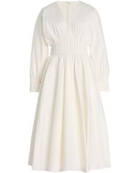 Alexis - Viro Gathered Cotton-blend Midi Dress - Lyst
