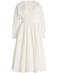 Alexis - Viro Gathered Cotton-blend Midi Dress - Lyst