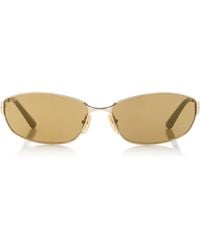 Balenciaga - Rectangular-frame Metal Sunglasses - Lyst