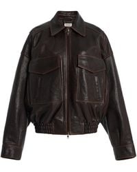 STAUD - Eugene Distressed Leather Jacket - Lyst