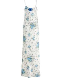 Rodarte - Floral-Print Silk Slip Gown - Lyst