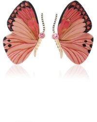 Silvia Furmanovich - Marquetry Butterfly Diamond & Pink Tourmaline Earrings - Lyst