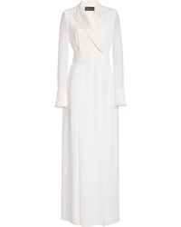 Max Mara Gemma Crepe And Chiffon Dress - White